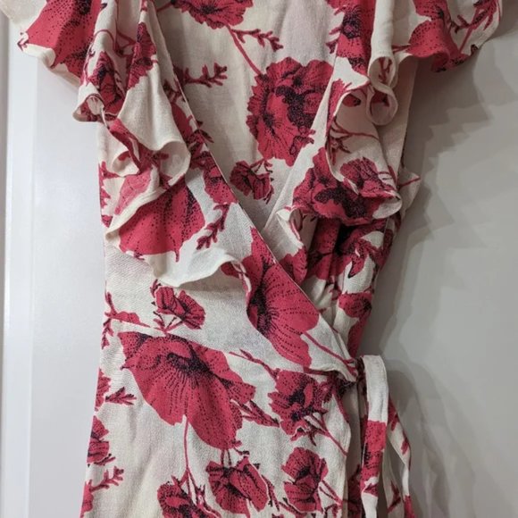 Free People Floral French Quarter wrap mini dress M - Picture 7 of 8